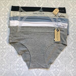 NWT Nautica Intimates Organic Cotton Hipster Panties, 5-Pack